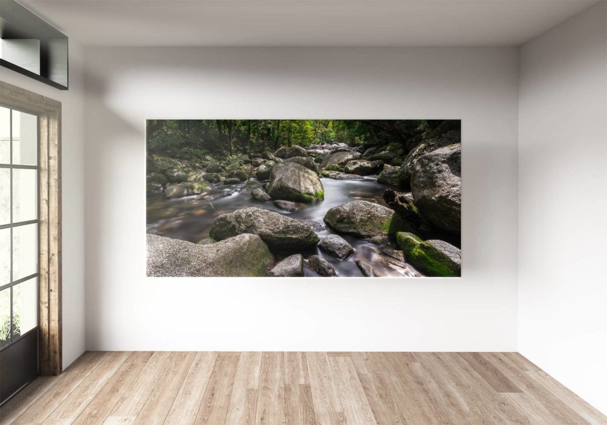 Landscape print, long exposure image of Mossman Gorge in FNQ, Australia