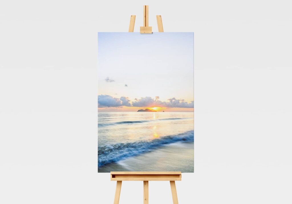 Sunrise print at the beach with a long exposure