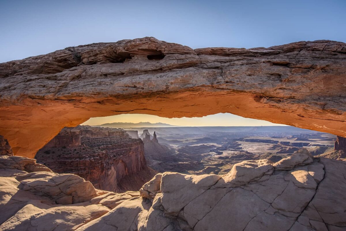 Landscape print of Mesa Arch at sunrise in Canyonlands National Park