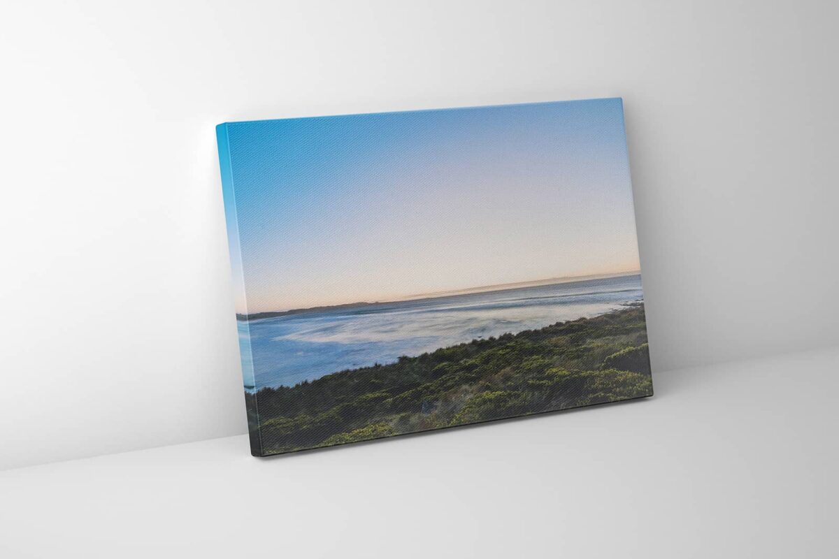Canvas print of sunset over the ocean in Tasmania