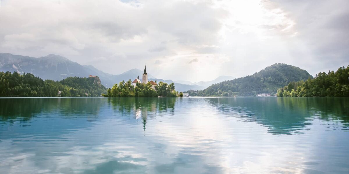 Morning light at Lake Bled in Slovenia