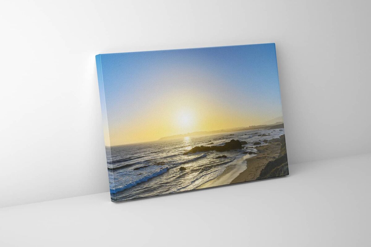 Canvas Print of a sunset over the Pacific Ocean in California