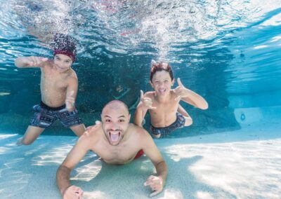 Family pool portraits underwater