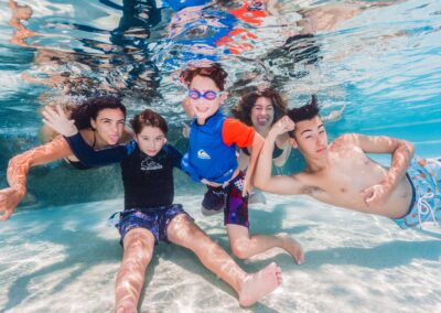 Family pool portraits underwater