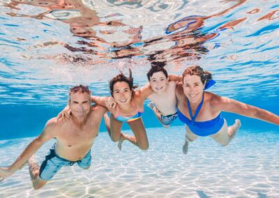 Family pool portraits underwater
