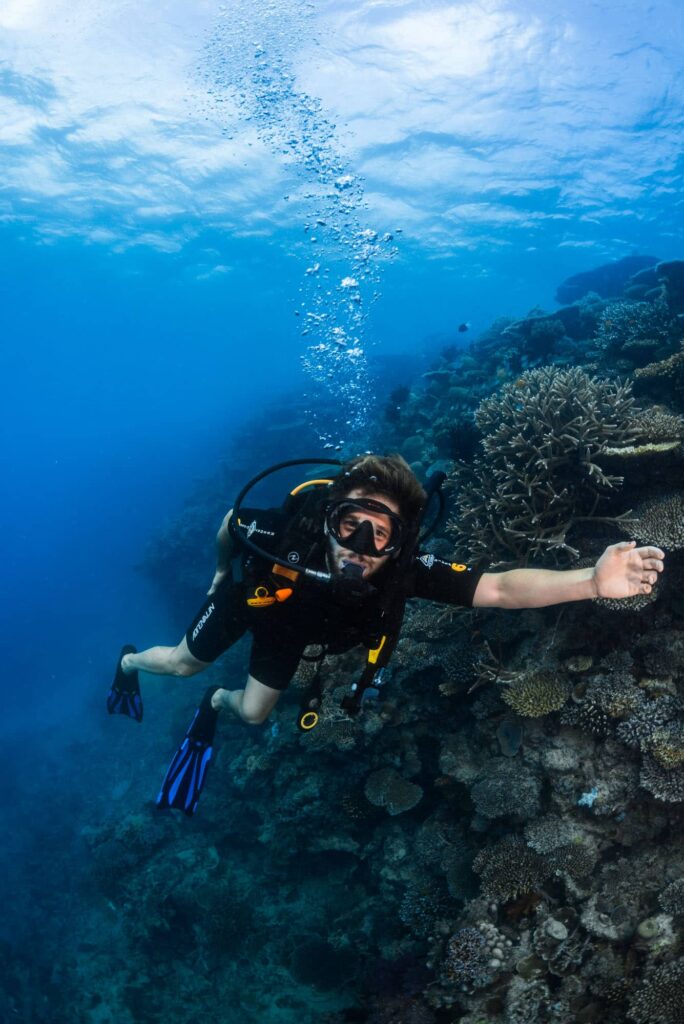 Scuba Diver diving on the Great Barrier Reef