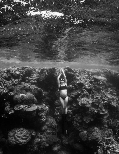 underwater maternity photoshoot on the great barrier reef